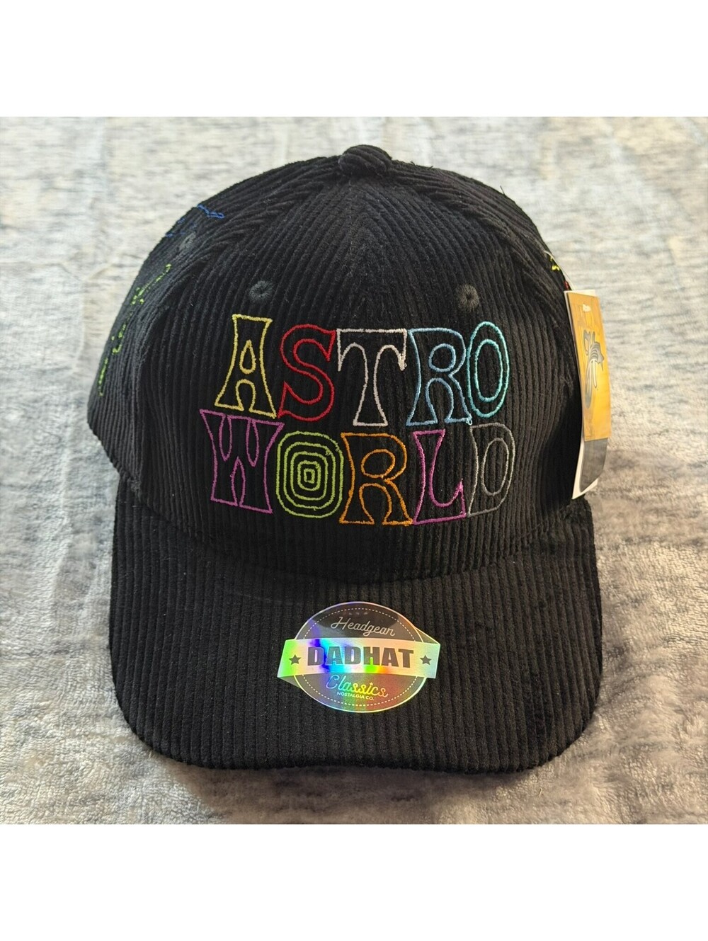 Headgear Classics Astroworld Corduroy Dad Hat Men's OS Black Adjustable